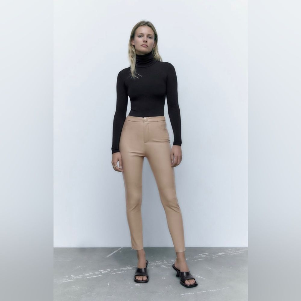 NWT ZARA FAUX LEATHER LEGGINGS